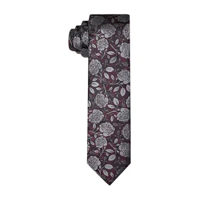 J. Ferrar Rose Floral Tie In Black