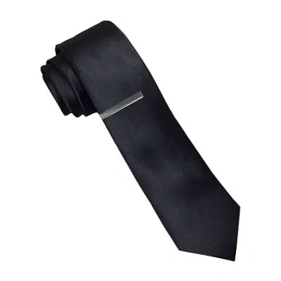 J. Ferrar Satin Solid Tie Set In Black