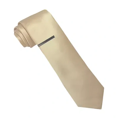 J. Ferrar Satin Solid Tie Set In Brown