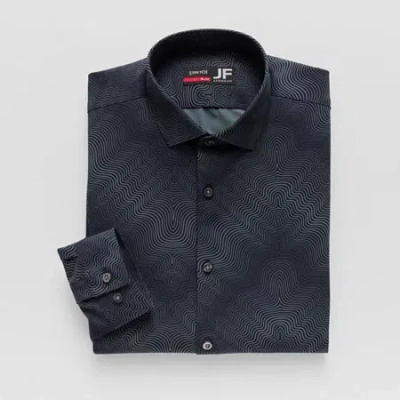 J. Ferrar Slim 360 Stretch Performance Mens Regular Fit Wrinkle Free Long Sleeve Dress Shirt In Black