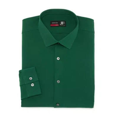 J. Ferrar Slim 360 Stretch Performance Mens Regular Fit Wrinkle Free Long Sleeve Dress Shirt In Green