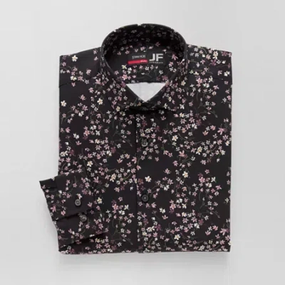 J. Ferrar Slim 360 Stretch Performance Mens Regular Fit Wrinkle Free Long Sleeve Dress Shirt In Black