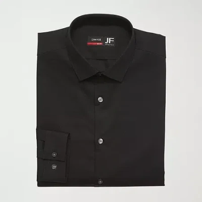J. Ferrar Slim Ultra Comfort Mens Slim Fit Easy Care Stretch Fabric Long Sleeve Dress Shirt In Black