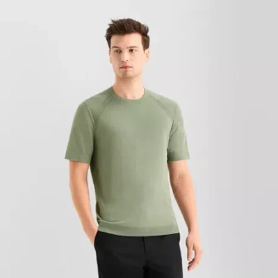 J. Ferrar Solid Mens Crew Neck Short Sleeve Pullover Sweater In Green