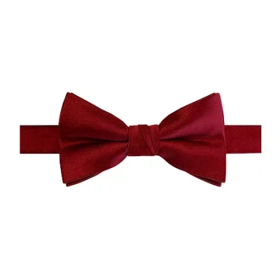 J. Ferrar Solid Pre-tied Bow Tie In Burgundy