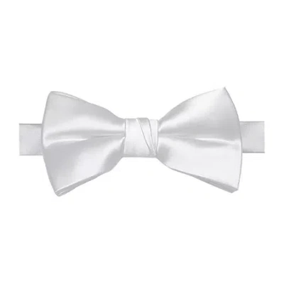 J. Ferrar Solid Pre-tied Bow Tie In White