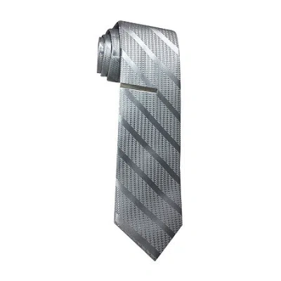 J. Ferrar Solid Tie Set In Silver