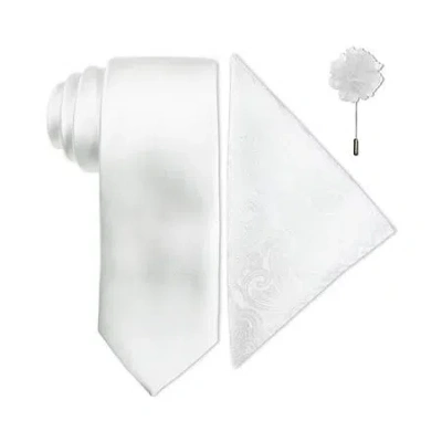 J. Ferrar Solid Tie Set In White