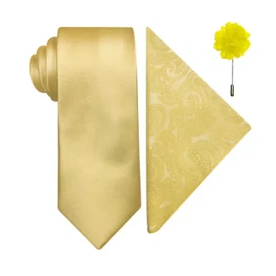 J. Ferrar Solid Tie Set In Yellow