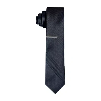 J. Ferrar Striped Tie In Black