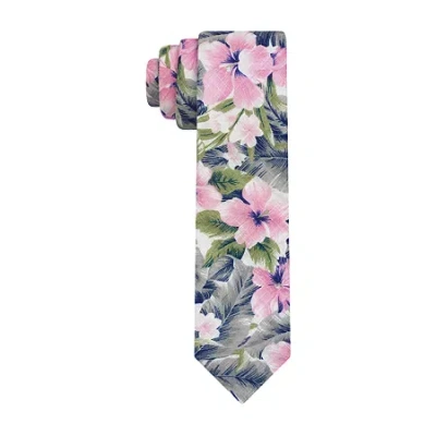 J. Ferrar Tropical Floral Tie In Burgundy