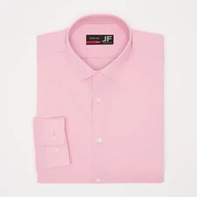 J. Ferrar Trutemp365 Chambray Mens Slim Fit Wrinkle Free Long Sleeve Dress Shirt In Pink