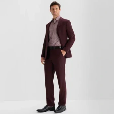 J. Ferrar Twill Mens Slim Fit Flat Front Suit Pant In Red