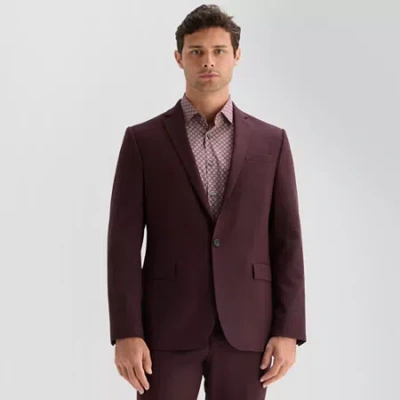J. Ferrar Twill Mens Slim Fit Suit Jacket In Red
