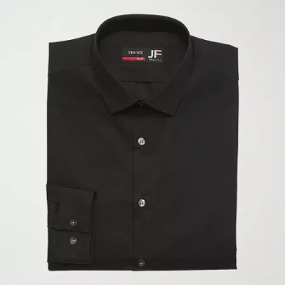 J. Ferrar Ultra Comfort Big And Tall Mens Regular Fit Easy Care Stretch Fabric Long Sleeve Dress Shirt In Black