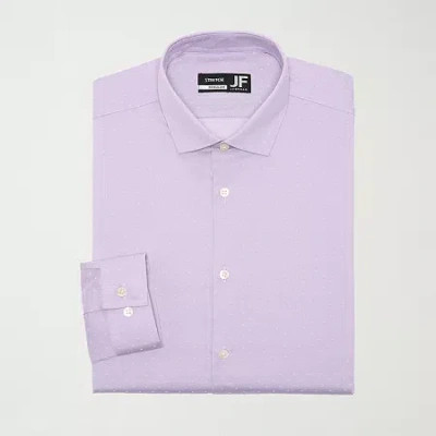 J. Ferrar Ultra Comfort Dobby Mens Regular Fit Stretch Fabric Wrinkle Free Long Sleeve Dress Shirt In Purple