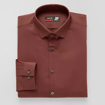 J. Ferrar Ultra Comfort Mens Regular Fit Stretch Fabric Wrinkle Free Long Sleeve Dress Shirt In Brown