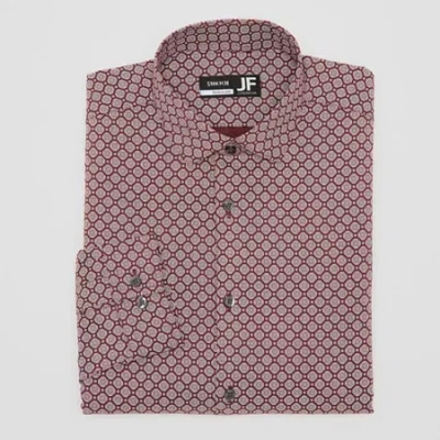 J. Ferrar Ultra Comfort Mens Regular Fit Stretch Fabric Wrinkle Free Long Sleeve Dress Shirt In Pink