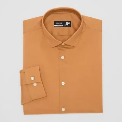 J. Ferrar Ultra Comfort Mens Regular Fit Stretch Fabric Wrinkle Free Long Sleeve Dress Shirt In Orange