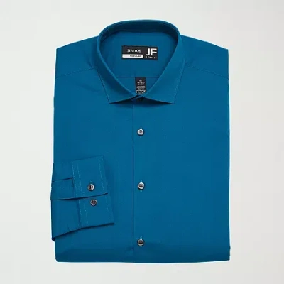 J. Ferrar Ultra Comfort Mens Regular Fit Wrinkle Free Long Sleeve Dress Shirt In Blue