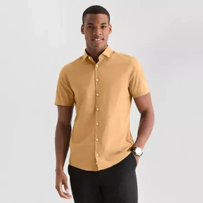 J. Ferrar Ultra Comfort Mens Short Sleeve Slim Fit Wrinkle Free Button-down Shirt In Multi