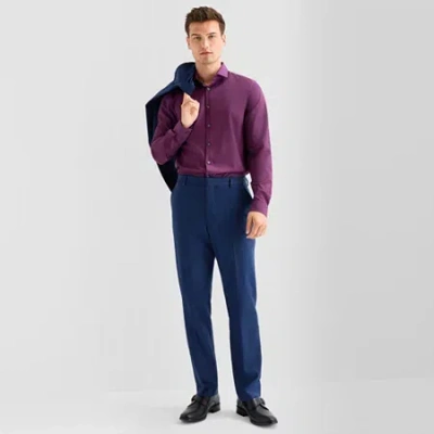 J. Ferrar Ultra Comfort Mens Slim Fit Flat Front Suit Pant In Blue