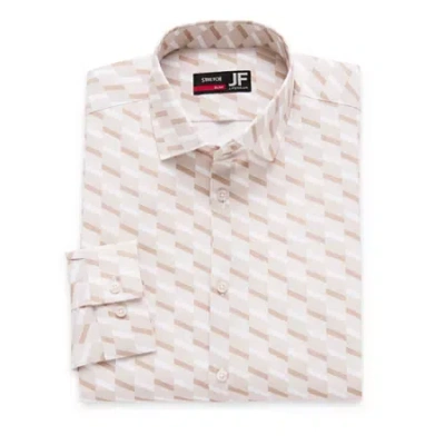 J. Ferrar Ultra Comfort Mens Slim Fit Stretch Fabric Wrinkle Free Long Sleeve Dress Shirt In Brown