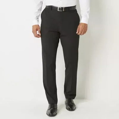 J. Ferrar Ultra Comfort Mens Stretch Fabric Super Slim Fit Flat Front Suit Pant In Black