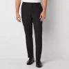 J. Ferrar Ultra Comfort Mens Stretch Fabric Slim Fit Flat Front Suit Pant In Black