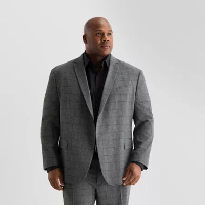 J. Ferrar Ultra Comfort Mens Stretch Fabric Slim Fit Plaid Big Suit Jacket In Multi