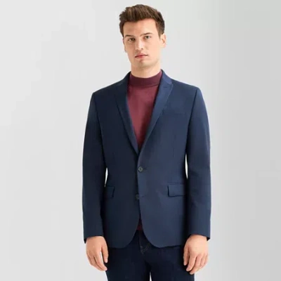 J. Ferrar Ultra Comfort Mens Stretch Fabric Slim Fit Suit Jacket In Blue
