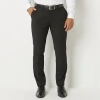 J. Ferrar Ultra Comfort Mens Stretch Fabric Super Slim Fit Flat Front Suit Pant In Black