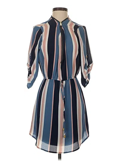 Pre-owned J For Justify 3/4 Sleeve Blouse In Blue