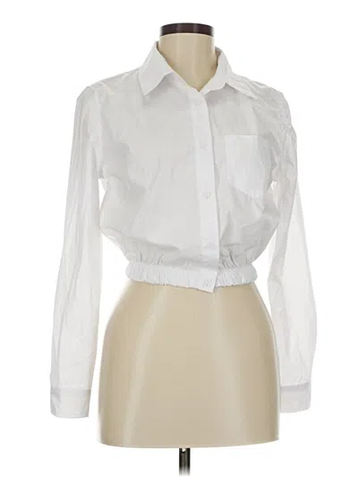 Pre-owned J For Justify Long Sleeve Blouse In White