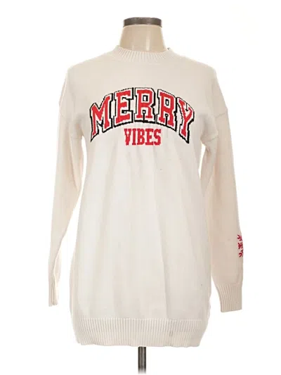 Pre-owned J For Justify Pullover Sweater In White