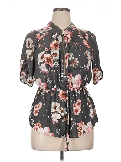 Pre-owned J For Justify Short Sleeve Blouse In Gray