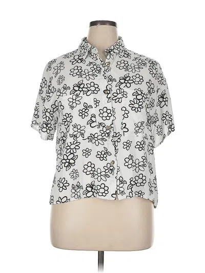 Pre-owned J For Justify Short Sleeve Blouse In White
