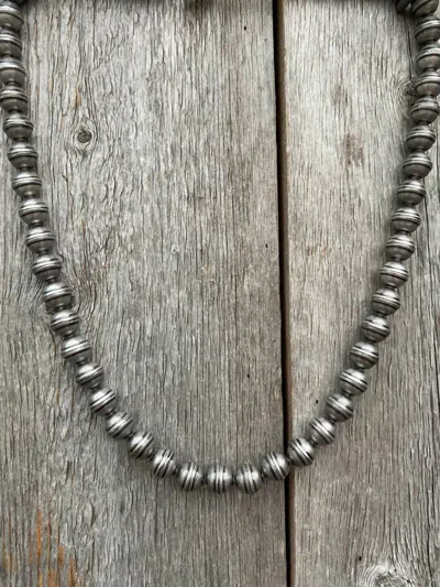J. Forks 8mm Nickel Oxidized Bead Necklace In Silver