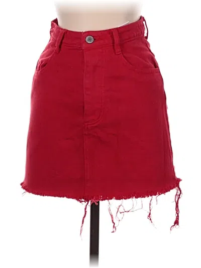 Pre-owned J. Galt Denim Skirt In Red