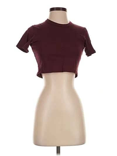Pre-owned J. Galt Short Sleeve Turtleneck In Burgundy