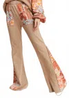 J. Her Boho Floral Bandana Flare Pants In Natural In Nude