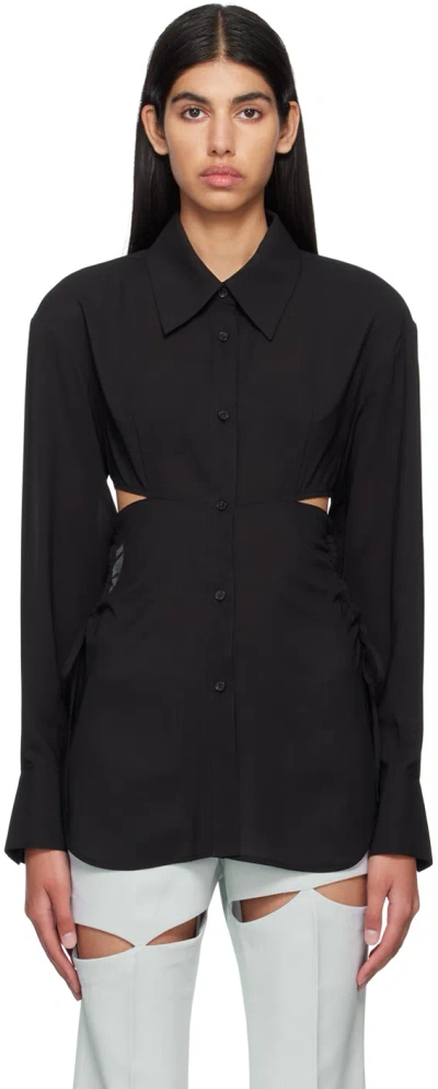 J Koo Black Cutout Shirt