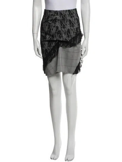 Pre-owned J Koo Floral Print Mini Skirt In Multi