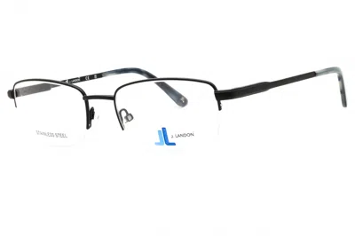 J. Landon Jl1001 Rectangular Metal Frame Eyeglasses In Black