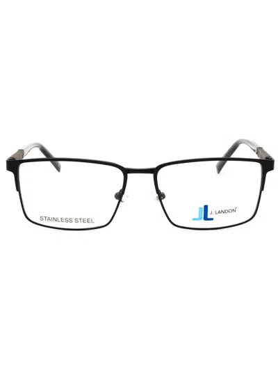 J. Landon Jl1015 Eyeglasses In Matte Gunmetal/clear Demo Lens