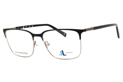 J. Landon Jl50021 Rectangular Metal Frame Eyeglasses In Black