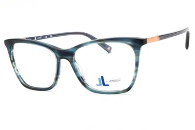J. Landon Jl50022 Acetate Rectangular Eyeglasses In Blue