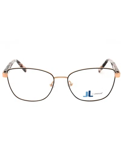 J. Landon Jl5008 Eyeglasses In Shiny Black/clear Demo Lens