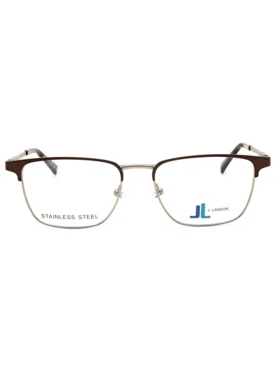 J. Landon Men's Rectangular Metal Eyeglasses - Jl50008