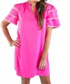 J. Lee Kersten Ric Rac Dress In Hot Pink In Pink